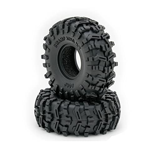 Little Guy Racing Swamp King M/T (64Mm) 1.0 Inch Tires Compatible With 1/24 Rc Axial Scx24, Rgt, Element, Enduro, Uruav (4 Tires Per Order), Black, 64Mmx24.5Mmr1 + Free Get4Cheap Sticker #TOP3