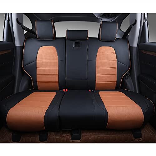 Ptyyds Fit Honda Crv Seat Covers Full Set Front And Rear Car Seat Covers For Honda Cr-V 2017 2018 2019 2020 2021 2022 Accessories (Fit 2017-2022 Crv,Black+Brown) #TOP1
