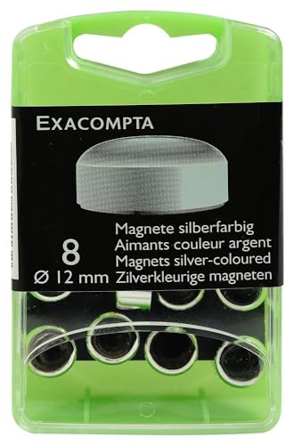 Exacompta - Réf. 11213E - Boîte de 8 aimants F12 - Force magnétique 320 grs - Diamètre 12 mm - Adaptés aux tableaux magnétiques, pêle-mêle pour...