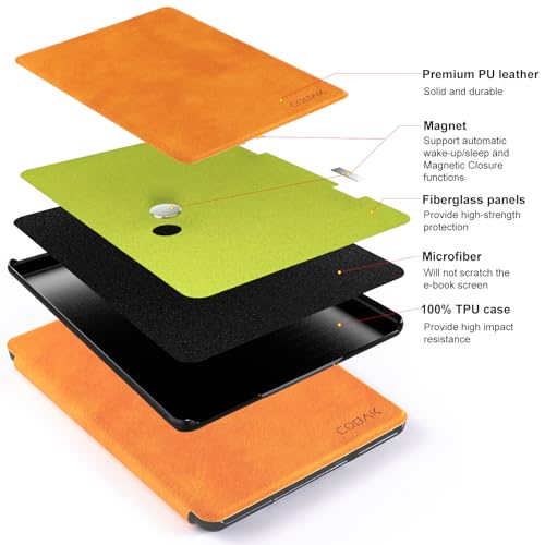 Image of CoBak Case for 7 inch E-Readers - All New PU Leather Cover with Auto Sleep Wake Feature for E-Readers 2024 Released
