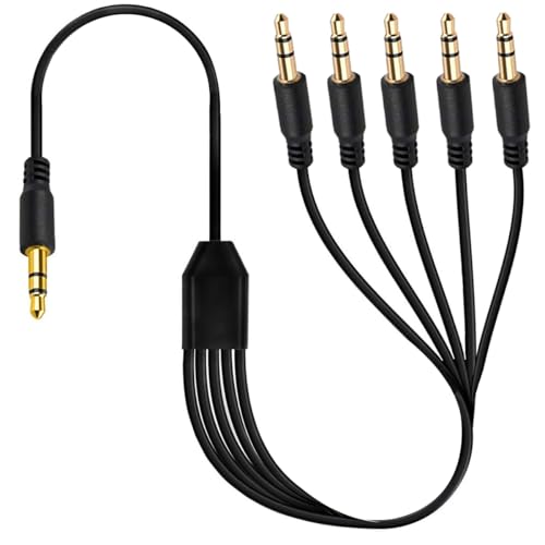 Cable de extensión de audio divisor de 3.5 mm con conectores TRS estéreo de alta fidelidad