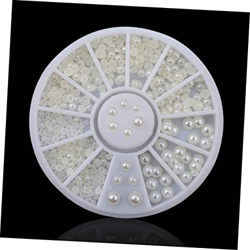 TEHAUX 200 Pçs/Caixa Decoração Branca Joias Para Unhas Decorações Para Unhas Para Arte De Unhas Meia