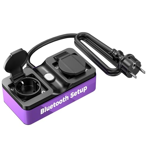 Refoss Presa Intelligente WiFi Esterna, Presa Smart Bluetooth per Esterni con 2 Uscite, Presa Esterna Impermeabile IP44 Compatibile con Alexa e Google Home, Telecomando, 16A, Cavo Da 1,5 m