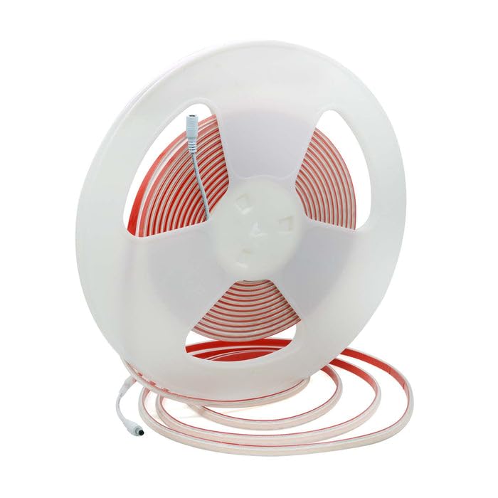 G.W.Sยฎ DC 24V 10M Reel Seamless COB LED Strip Light, 264 LEDs/M 1CM/Cut, 10MM Wide IP65 Waterproof, Ice Blue