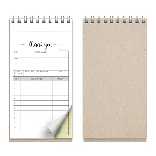 321Done Spiral Bound Thank You Receipt Book with Carbon Copies, 3.4x5.5