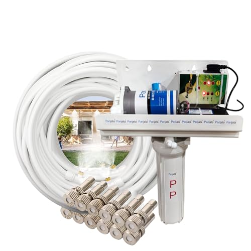 Image of Homenote Fogger Kit for Dairy & Poultry Farm | Simple Setup Fogger System with 100 GPD Pump, 10 Nozzles & 15m Pipe | CUT THE PIPE YOURSELF | Recommended to cut Nozzle Distance 1.4m