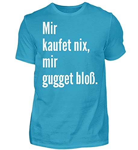 T-Shirt Haut de Gamme pour Homme Éponge de Schwob Coton Premium Turquoise S