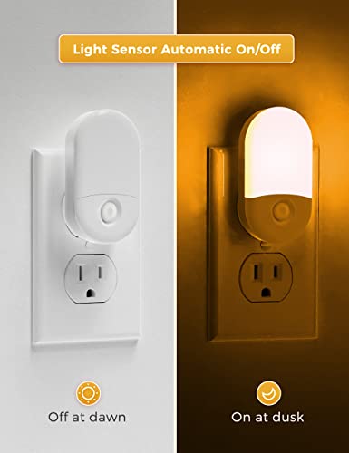 Image of L LOHAS LED Amber Night Light, Night Lights Plug into Wall[2 Pack] | 2000K LED Night Light, Dusk to Dawn Sensor, 30 /60LM Adjustable Brightness, Automatic Low Blue Nightlight for Kids, Bathroom