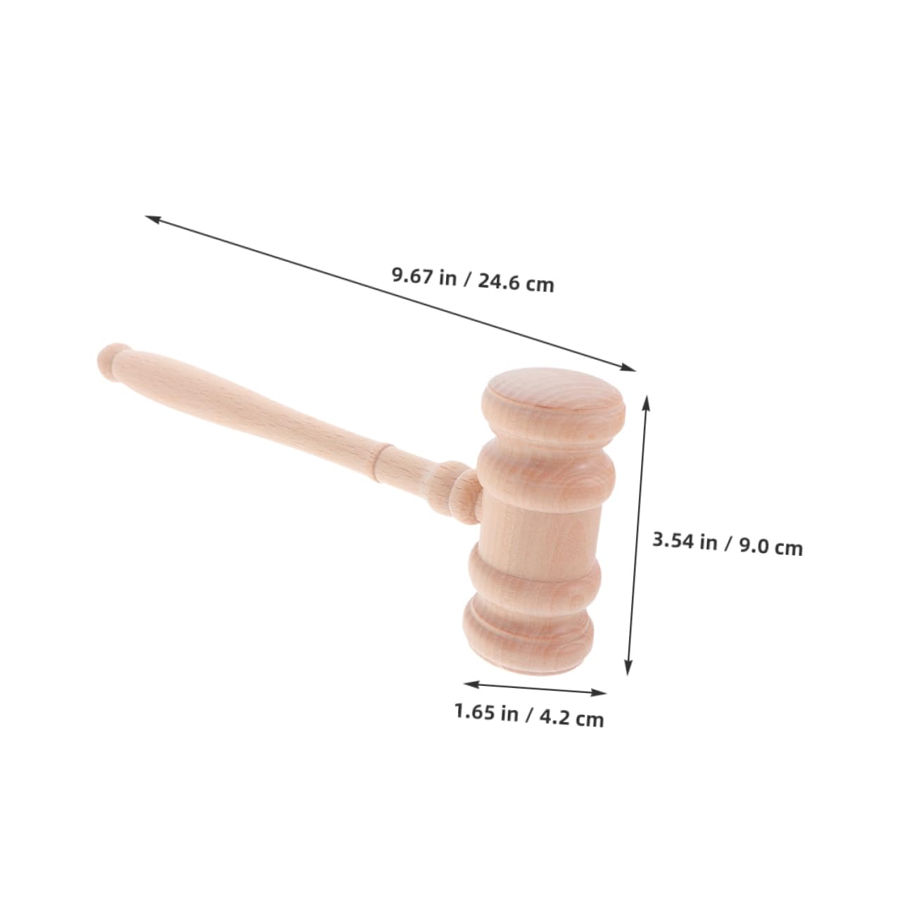 Generico 2 Pezzi Martello Giudice Legno Non Rifinito per Cosplay Accessori Costume Avvocato Decorazione per Feste