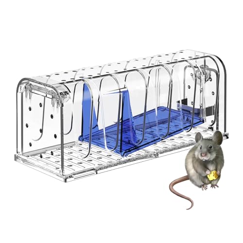 Elezenioc Mausefalle Lebend, Lebendfalle Maus, Innovative Hochsensitive Lebendfalle Maus,Tierfreundliche Hygenische Mäusefalle mit Doppeltüren,Keiner...