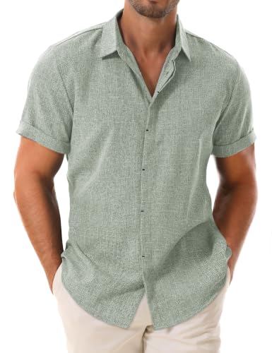 Men's Linen Short Sleeve Button Down - image 1