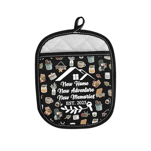 New Home New Adventure New Memories 2025 Housewarming Mitt Gift New Family Pot Holder for Baking Cooking Lover (New Home 2025)