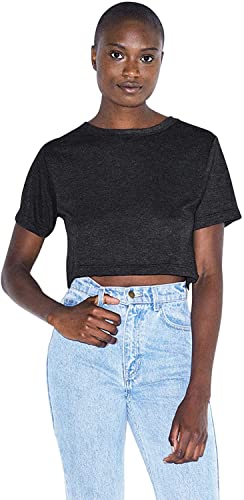 American Apparel Women's Tri-Blend Short Sleeve Scrimmage T-Shirt, tri-black, Medium/Large