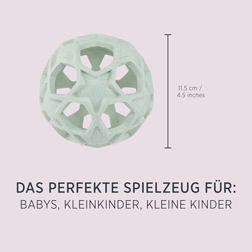 Hevea Greifball für Babys aus 100% Naturkautschuk - Taktile Entwicklung, Zahnungshilfe & Werfen Baby Ball - BPA-frei- Weich, Robust & Leicht zu Greifen für Kleinkinder & Babys (Mint)