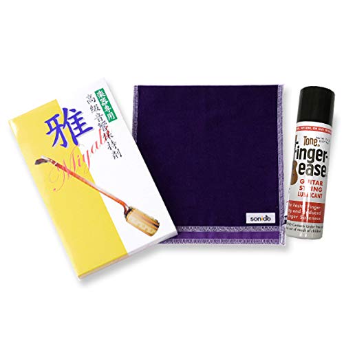 Amazon | 三味線お手入れセット (つや布巾 藤色) | 三味線アクセサリ