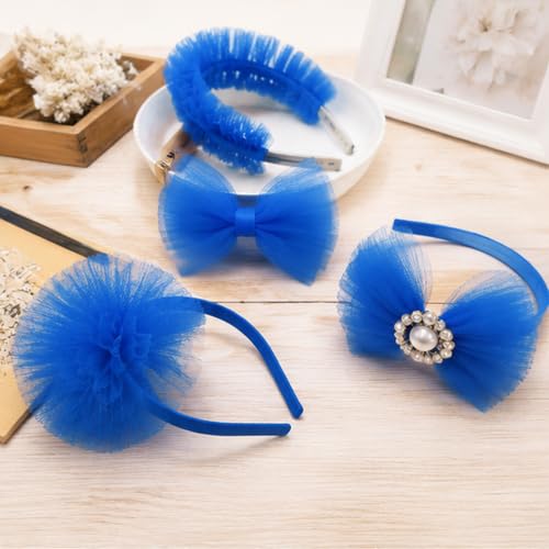 Image of Royal Blue Tulle Fabric Ribbon 6 Inch by 25 Yards Rolls Fabric Spool Tulle for Gift Wrapping Wedding Decorations Craft Supplies DIY Tutu Skirt Baby Shower Birthday Party