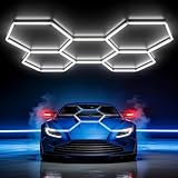 HYPERLITE Gen 2 Hexagon Garage Lights: 168W 16800LM 5 Grids Hexagon Led Light, 6500K Ultra Bright Honeycomb Hex Lights, Durable Design for Garage, Shop, Basement, Barber, Homegym