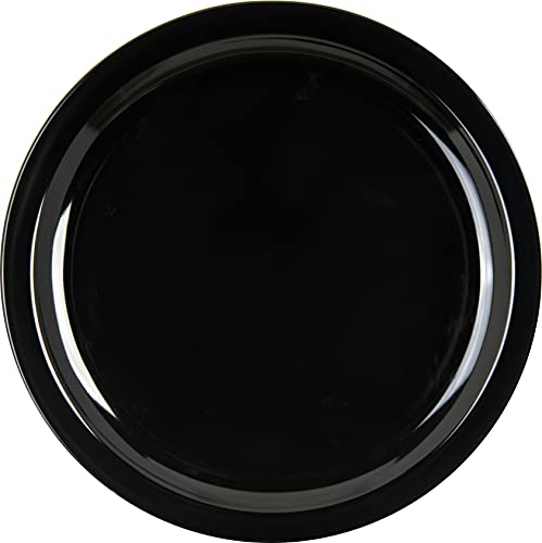 Carlisle FoodService Products Kingline Plastic Dinner Plate, Melamine Plate for Catering, Restaurants, 10 Inches, Black, (Pack of 48) by Carlisle FoodService Products - Used condition - CA$213.31
