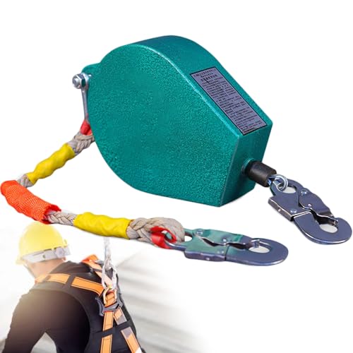Kit di protezione anticaduta con doppio sistema frenante per ingegneria e salvataggio limitato dello spazio, garantisce un arresto sicuro con gancio autobloccante e fune metallica in acciaio