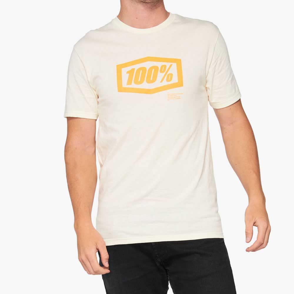 100 % CASUAL Essential T-Shirt Chalk/Orange MD
