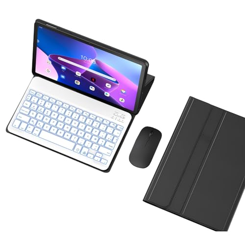 Lenovo Tab M10 Plus 10.6�C���`�i��3����jTB125FU/TB128FU�p�L�[�{�[�h�P�[�X�A���E���}�O�l�b�g���o�b�N���C�g�t��Bluetooth�L�[�{�[�h,��