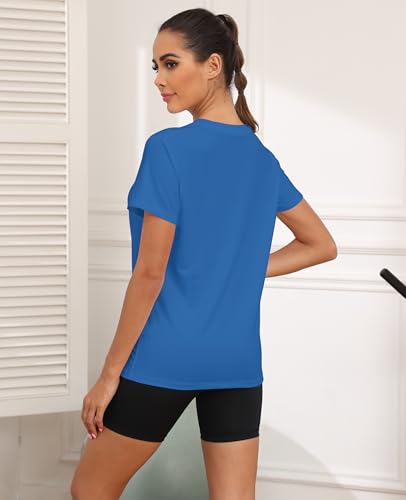 Image of KevaMolly Workout Tops for Women UPF50+ Breathable Loose Fit Yoga T Shirts Short Sleeve Running Gym Athletic Tee Top