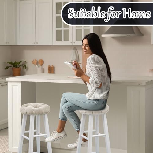 Image of Marsui 4 Pieces Bar Stool Cover Non Slip Padded Cushion, 14.2 Inch, Beige