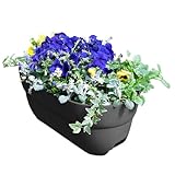 Emsco Group Bloomers Railing Planter with Drainage Holes- 24” W - Slate,...