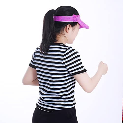Rbenxia 4 Pieces Of Visor Caps Adjustable Sun Visor Hats Elastic Sport Headband Visors For Women And Men (Gray, Pink, Purple, Green) #TOP6