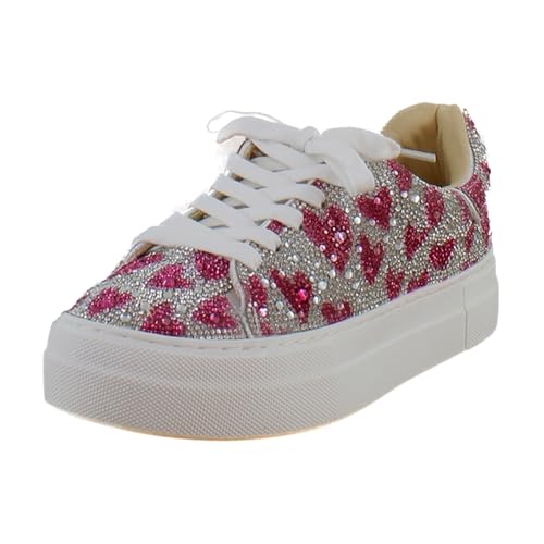 Image of Betsey Johnson Sidny Women's Fashion Sneakers Fuchsia Hearts Size 6 M