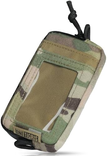 ONETIGRIS Tactical Front Pocket Wallet, Zipper Coin Pouch with ID Window