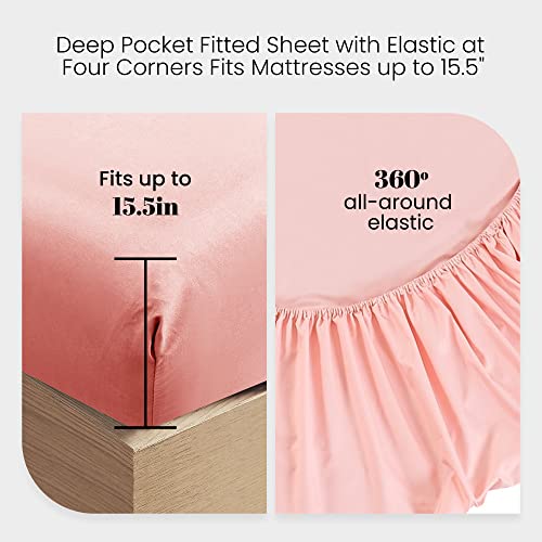Bedlifes King Sheet Set- Cooling Sheets-Ultra Soft-Silky-Breathable-Deep Pocket- 1800 Series Bedding Set Microfiber- Rose Bed Sheets King Size 6 Pieces #TOP5