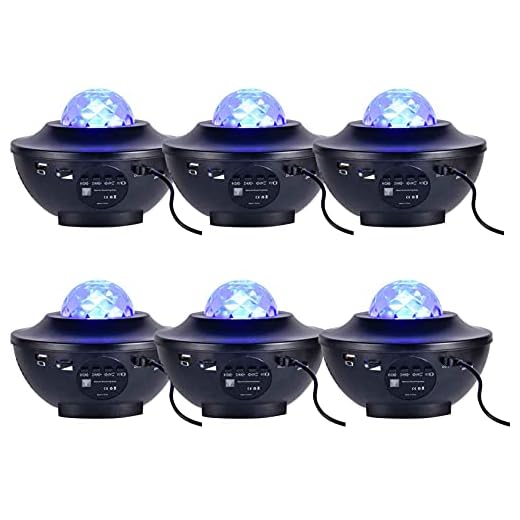 Starry Sky Projector Lamp, Music Starry Sky Night Light, 360 ° Rotation Led Star Projector, med Bluetooth-högtalare, Timer, USB-port, Present till vuxen,6PCS