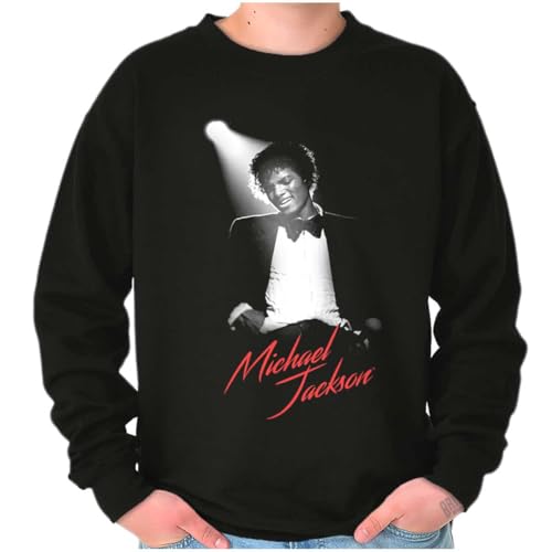 Brisco Brands Michael Jackson King of Pop Spotlight Sweatshirt for Men or Women Black