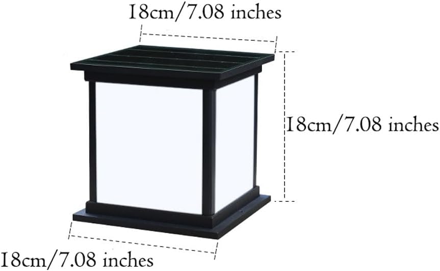 Solar Outdoor 4400mAh LED Remote Control Column Headlight IP65 Waterproof Pillar Lamp Courtyard Light Garden Park Villa Gate Lawn Fence Column Lamp