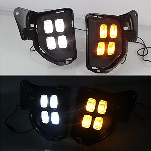 Feu antibrouillard à LED 12W double couleur blanc 6000K et signal jaune