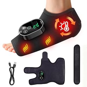 3 In 1 Groß Tragbares Fussmassagegerät Elektrisch, Fußmassagegerät mit 3 Modi 6 Wärmestufen, Schnurloser Knöchelmassage, USB Aufladbare Knöchelmassage zur Verbesserung der Durchblutung