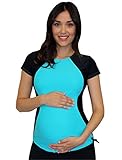 Mermaid Maternity Women's Maternity Short Sleeve Illusion Rash Guard Swim Shirt