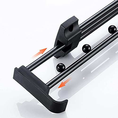 Cintre rétractable noir extensible de 25 à 45 cm pour un rangement fluide - 6