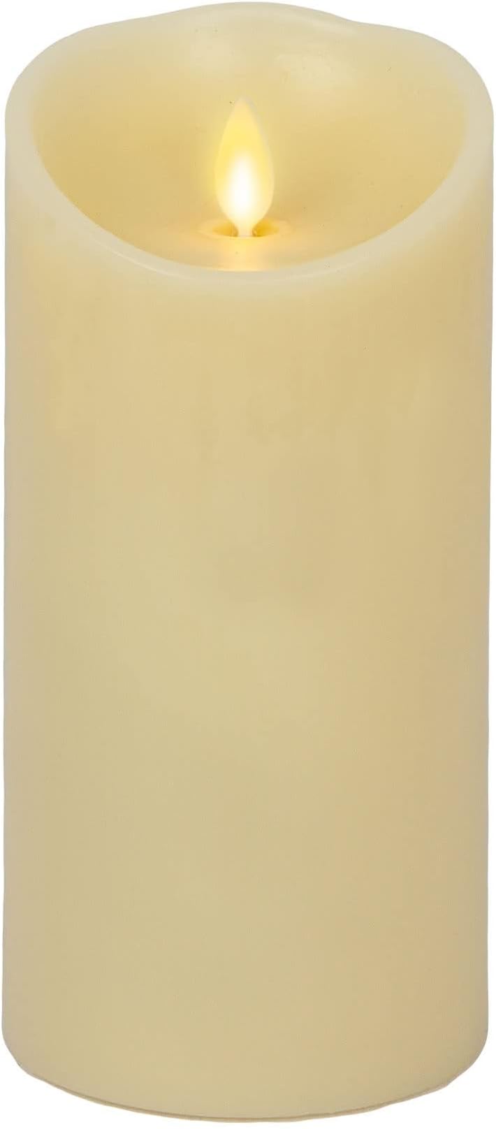 Flameless Candle - Vanilla Scented Ivory Wax Pillar - 18cm 3 Pack