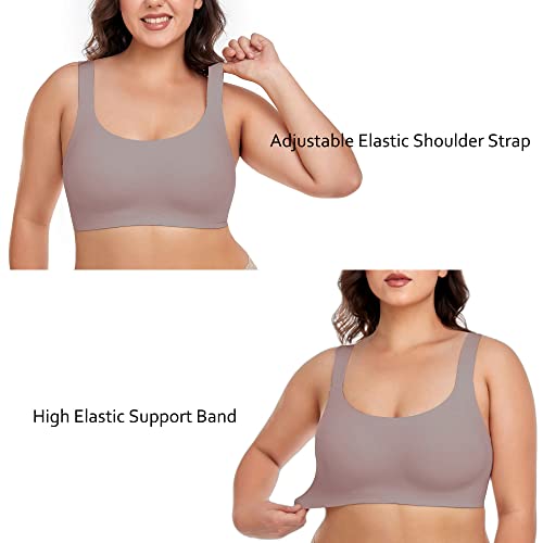 Gailife Silky Smooth Bras For Women No Underwire Wireless Bralettes Ultra Comfort T-Shirt Bra With Extra Bra Extender -L,Gr Grey #TOP6