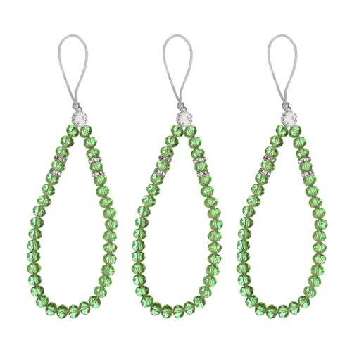 Cordon de cou cristal pour badge et clés lot de 3 lanyards pailletés femme bureau vert