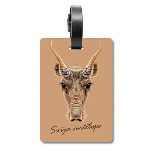 Étiquette pour valise motif saiga marron pour vos vacances