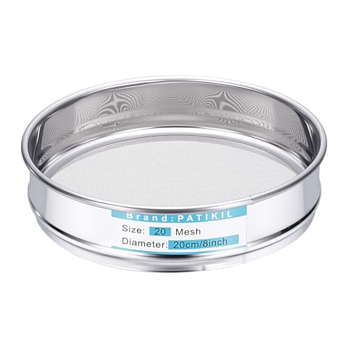 Tamis sec 20 mesh PATIKIL 20cm évite les blocages de filtration de laboratoire 0.9mm
