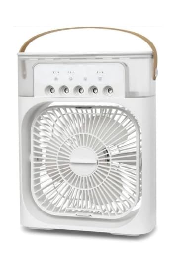 Image of Portable Air Cooler Fan, White, USB Powered, Personal Mini Evaporative Cooler with Handle, Desktop Use (1, RED)