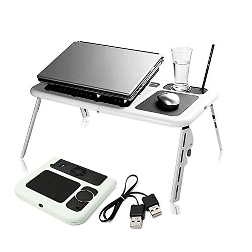 Mini table pliable pour PC portable ventilée contre la surchauffe blanche