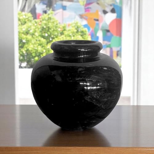 Vase en marbre noir design porte-fleurs moderne et petit centre de table chic