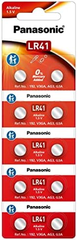Panasonic LR41 192 AG3 V3GS G3A 1.5V Alkaline Button Coin Cell Batteries 1.5v for Watches Electronic Toys Digital Thermometer Compatible Electronic Devices-Pack of 10