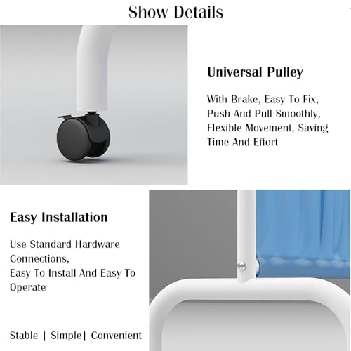 Paravent médical jaune à 4 panneaux sur roulettes pliable pour bureau et clinique - 5