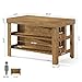 Tribesigns Kitchen Island with Seating and Storage Shelves, 55.1-Inch Breakfast Counter Farmhouse Island Table for Kitchen Dining Room (All Brown)
